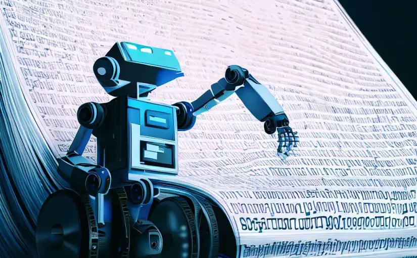 A robot transcribing a big mp3